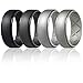 Egnaro Silicone Wedding Ring for Men, Particularly Breathable Mens' Rubber Wedding Bands, Size 8 9 10 11 12 13, for Athletes Crossfit Workout