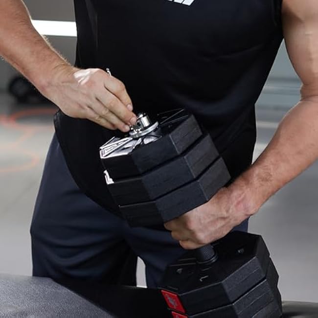 Adjustable Dumbbell Handle/Straight Barbell/Arm Blaster for 1 Cast Iron Weight Plates with Collars Loadable Dumbbells (Nut+Screw(4 Pcs))