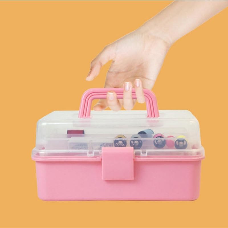 MVNOIRE Plastic Large-Capacity Three-Layer Needle Thread Box Sewing Accessory Set Tools