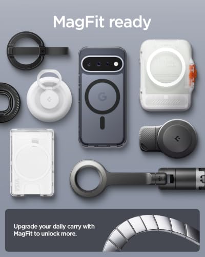 Image of Spigen Ultra Hybrid MagFit for Google Pixel 11 Case, Frost Black | Compatible with Pixelsnap, Anti-Yellowing, Air Cushion Tech, Military-Grade Drop Protection, Compatible with MagSafe