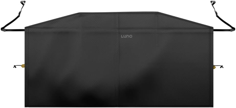 Luno Divider Curtain for Privacy and Sun Protection - Detachable Car Privacy Curtain for Family Travel, Camping & Sleeping - Fits Most Small to Mid-Sized Vehicles - Detachable Car Divider (Black)