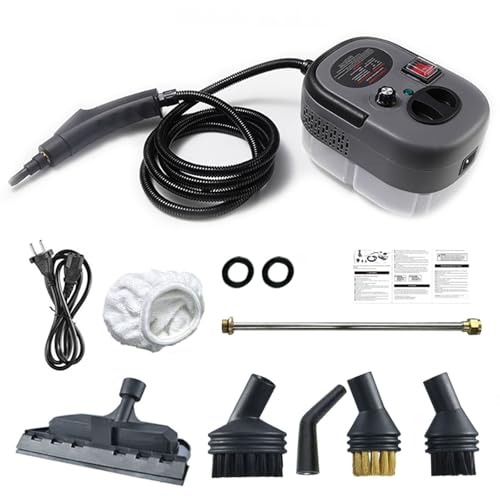 WuXQuuzlh Vaporeta, Vaporeta Limpieza Hogar 2500W, Limpiador a Vapor Portátil, Máquina de Limpieza a Vapor con Tanque 1,2L para Hogar, Cocina, Baño, Coche Grey-SetB