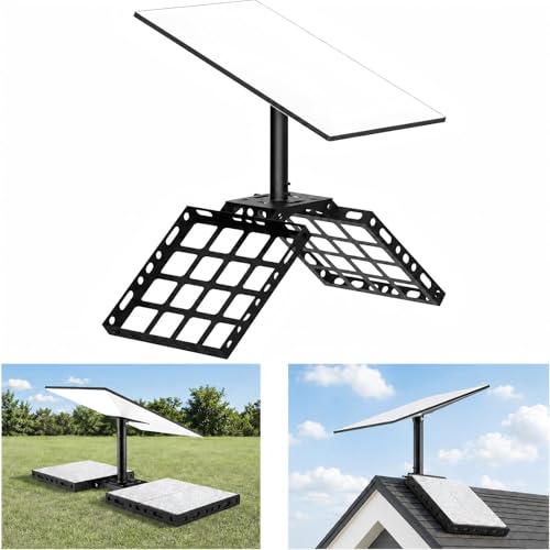 Gen 3 Starlink Roof Ridge Mount, No-Drill Ballast Roof Mount Kit with 360° Aluminum Pipe Adapter, Compatible with Starlink Standard 4/4X/V3 Dish