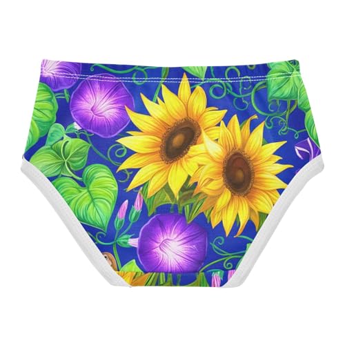 Sunflowers Morning Glory Flower Cute Panties Girl Girls Underwear Toddlers Cotton Cartoon Underpants Briefs 2t2