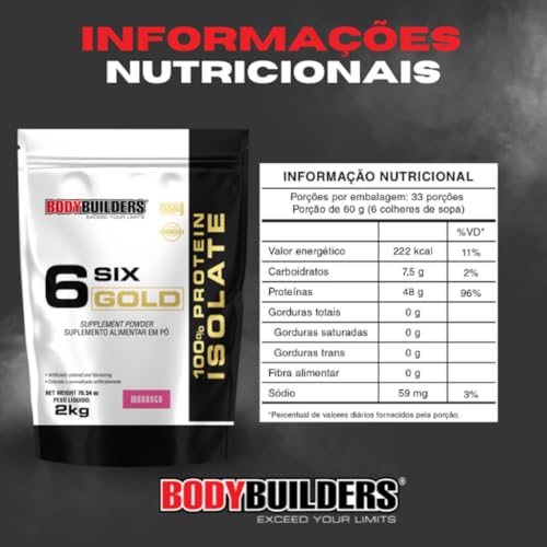 Whey Protein Isolado Six Gold Morango 2kg - Bodybuilders
