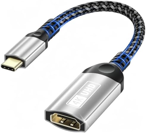 Nersligek USB-C auf HDMI Adapter, 4K Typ-C auf HDMI Adapter Thunderbolt-3/4 | USB-C auf HDMI Konverter Kompatibel mit iPhone 17/16/15 Serie, MacBook, iMac, iPad Pro, Air, Galaxy S2