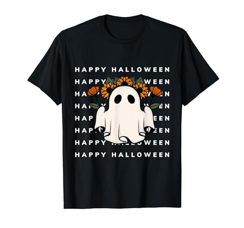Boo Happy Halloween Cute Graphic - funny Halloween T-Shirt