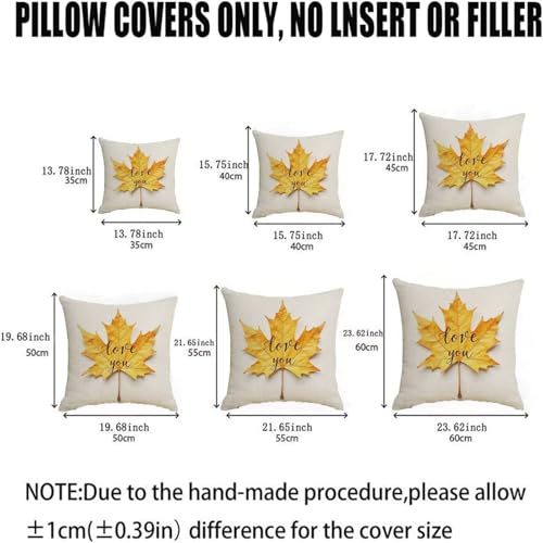 Housse de coussin 60x60cm imperméable en velours d'automne pour canapé