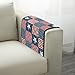 Wetoricau American Flag Patchwork Print Sofa Arm Covers with Storage Pouch, Leak-Proof Recliner Arm Cover Portable Armrest Cover for Chairs Couch Sofa, Recliner Chair Protector for Living Room