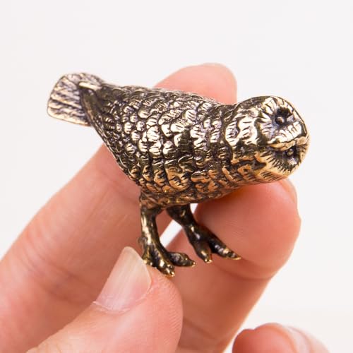 Figura de Búho de Latón Sólido Estilo Antiguo 3D miniatura 5
