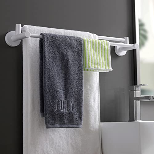 Porte-serviettes à double tige blanche à ventouse pour la salle de bains moderne - 5