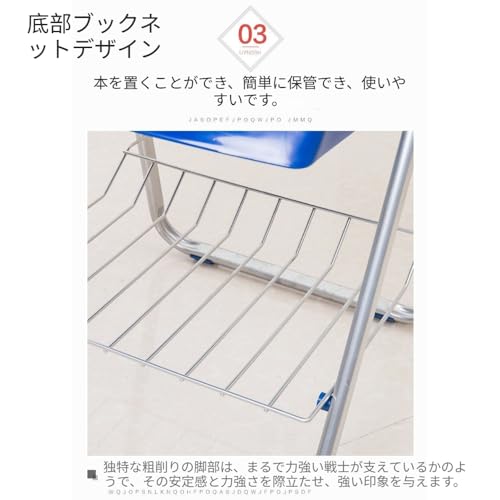 Zekono 折りたたみ椅子 オフィスチェア 会議チェア チューブチェア 一体型 テーブル付き 快適 軽量 コンパクト 省スペース 収納カゴ付き 背もたれ付き 組立不要 会議 講義 学習 学校用 多用途 便利 折りたたみ収納可能 学習机用 作業用 長時間座れる (レッド,（書き込み板付き＋収納ネット）) [5]