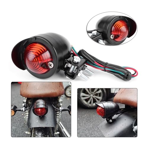 Intermitentes de moto con bombilla integrada y soporte metálico para transformación bobber 6