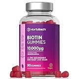 Biotin Gummibärchen 10.000μg | mit Reines Botin für Haut Haare Nägel | Haarvitamine...