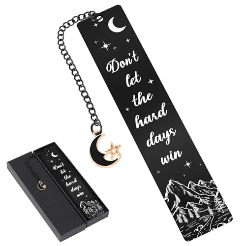Berirexrion Acotar Metal Bookmark Gifts - Fantasy Book Mark for Reading Women Black Charm Moon Mountains Page Markers for Kids Book Lovers Bookish Readers Students Teachers School Birthday Accessories