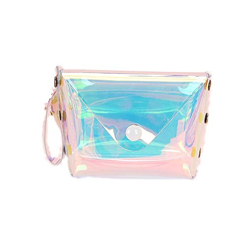 Photo de Durable Femmes Transparent Coin Bourse Jelly Money Pouch Girls Laser Sweet Cute Mini Portefeuille pour Femme Rentable et Durable