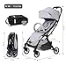 Beberoad Love R2 Small Travel Stroller Compact Strollers Foldable Lightweight Baby Stroller for Airplane, Infant with Adjustable Backrest, Cup Holder and Waterproof Canopy, Gray