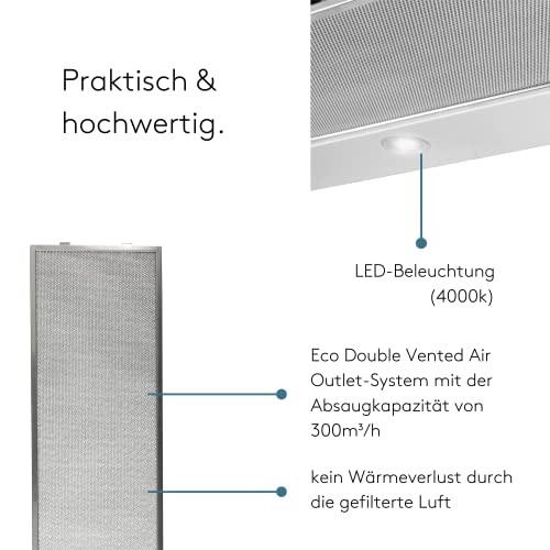 Dunstabzugshaube 60 cm Wiggo WE-632R mit LED-Beleuchtung