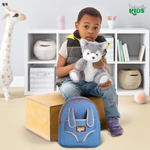 Wolf Backpack, Wolf Toys for Kids 3-5, Toddler Husky Stuffed Animal Gifts for 2 3 4 5 Year Old Girl Boy by Naturally KIDS - Image 3