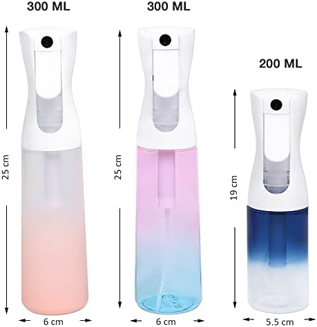 3 PCS Continuous Spray Bottles, Refillable Empty Spray Bottles, Leak-proof Plastic Spray Bottles for Salon, Skin Care or Clean