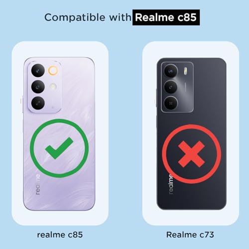 Image of Amazon Basics Back Cover for Realme Narzo 90X 5G / Realme C85 5G / Realme 15X 5G PC + TPU Clear Transparent Raised Edges Shockproof Protective Phone Bumper Case (Transparent)