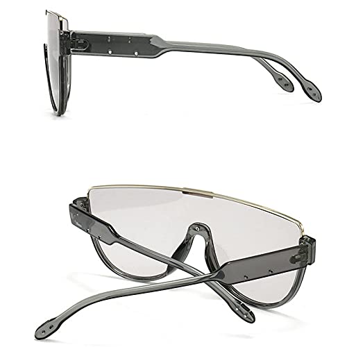 Image of Oversized Sunglasses Women Men Luxury Big Frame Mask Glasses Goggle Flat Top Clear Eye Protection Glasses Shade UV400