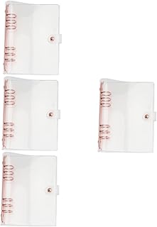 TEHAUX 4 Unidades De Livro De Mão Em Rosa Com 6 Argolas Para Fichário Capas De Livros Transparentes Capas De Livros Decorativos Pastas De Arquivo Transparente Capa De Fichário De