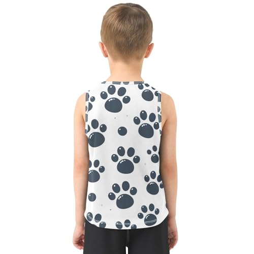 susiyo Dog Paw Print Boys Sleeveless Tank Top Girls Athletic T Shirt3