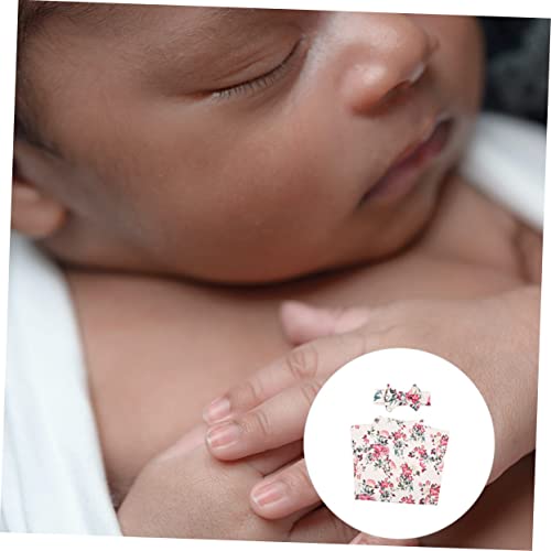 HAPINARY 1 Set/2 Stks Haarband Wrap Hoofdbanden Voor Peuters Peuter Slaapzak Pasgeboren Hoofdband Baby Dekens Pasgeboren Inbakeren Deken Nerborn Strik Band Baby Fotografie Prop Polyester - Afbeelding 3