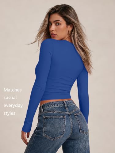 Image of Trendy Queen Womens Long Sleeve T Shirts Fall Fashion Basic Y2K Tops 2026