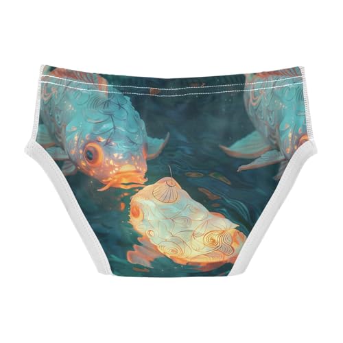 visesunny Boys Potty Training Underwear Floating Lantern Fish Breathe Cotton Briefs Size 2T-8Y for Toddler2