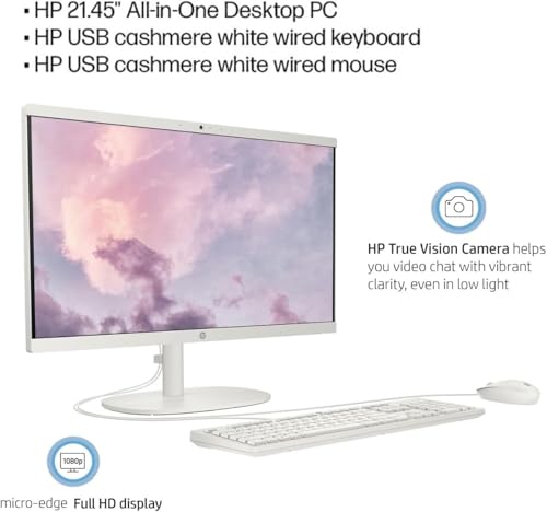 HP All-in-One Desktop Computer 2025 Premium, 21.5" FHD Display, Dual-Core Intel Processor, 32GB RAM, 1.5TB Storage (1TB SSD + 500GB Ext), Webcam, Win 11 Pro, Lifetime Office 2024 +HubxcelAccessory - Image 6
