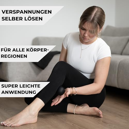 ATHLETIC AESTHETICS Massageball [6cm] - Lacrosseball und Faszienball für Selbstmassage und Triggerpunkttherapie (Entschteilungen bei Verspannungen) in Gelb 2