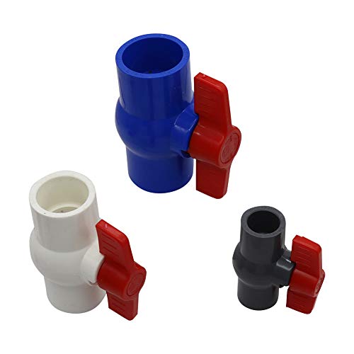 Robinet à boisseau sphérique à filetage intérieur 1/2 ' avec rainure droite Vanne en PVC Accessoires d'irrigation de jardin Vanne à bille interrupteur 1 pièce 40mm Gris