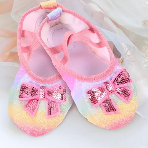 GALPADA 1 Pair Bowknot Ballet Shoes Dance Shoes Girls Ballet Practice Shoes Toddler Dancing Shoes 254