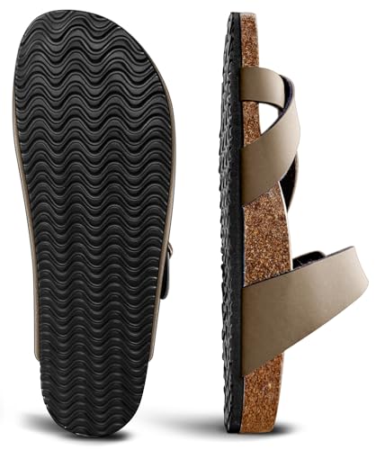 KEMISANT Women's Slide Sandals-Flip-Flops-Casual Slip-ons with Unslip Rubber Outsole and Suede Upper4