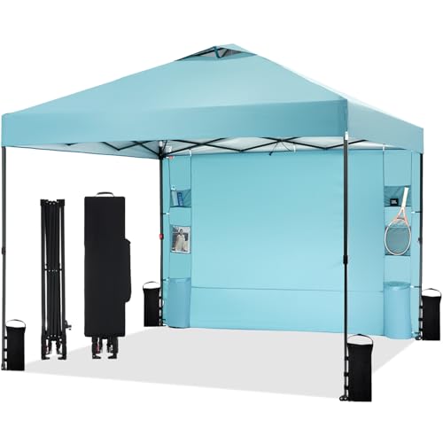 Tunbne 10'x10' Pop Up Canopy Tent with 1 Sidewall and...