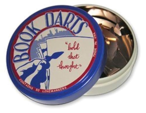 Book Darts Line Markers 50 Count Tin Mixed Metals