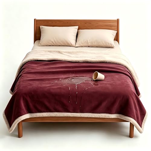 Catalonia Classy Wasserdicht Decke, Kuschelig Sherpa Wasserdicht Kuscheldecke, Wasserfeste H&edecke Katzendecke, Wasserabweisende Sofa Schutzdecke Bett Überwurf, L 150x200