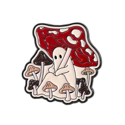 Fanciful Hobgoblin Tale Creative Mushroom Cartoon Brooch Alloy Corsage Pin for Decorative Accent on Apparel and Bags Fanciful Ho