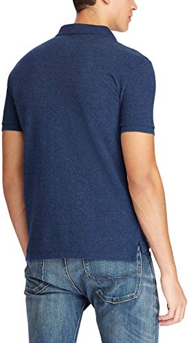 Image of POLO RALPH LAUREN Men Custom Fit Mesh Pony Logo Shirt (XXL, NavyHtr)