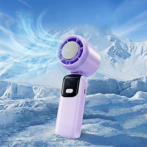 OLV Mini Portable Hand Fan, 14000 RPM High Speed with Ice Frost Touch Mode, 2400mAh USB Rechargeable Battery, LED Battery Display, 90° Rotatable Mini Fan for Travel, Office, Makeup & Outdoor Lavender