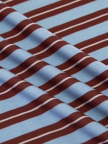 Cicy Bell Womens Long Sleeve Polo Shirts Oversized Striped Sweatshirt Color Block Collared Tunic Tops Blue thumb #5