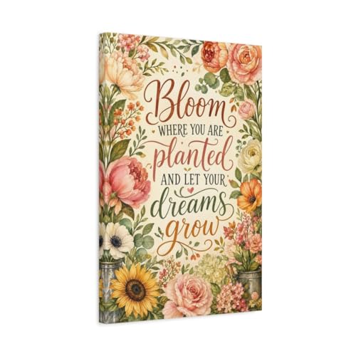 Toile pastel fleurs avec châssis premium de 3 cm