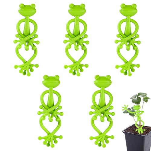 Lyreh 5pz Supporto Piante Rana, Multiuso Supporto in Plastica per Fiori per Piante in Vaso Trazione di Viti Decorazione da Giardino Interni ed Esterni