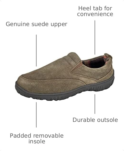 Image of Clarks Mens Slipper with Suede Leather Upper SAB30194A - Closed Back with Double Gore and Removable Insole - Indoor Outdoor House Slippers For Men