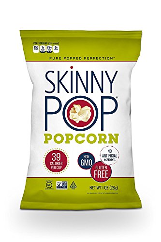 SkinnyPop Original Popped Popcorn, 12-Pack of 1.0oz Individual Bags, Gluten Free Popcorn, Non-GMO