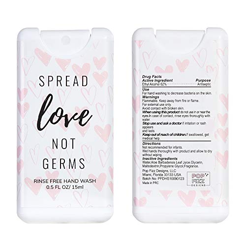 Wedding Favors - Rinse Free Hand Wash (Spread Love Not Germs.5 oz Spray)