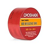 2 in × 20 ft DOT-C2 Red Reflective Tape, Red Micro Prismatic Sheeting Diamond Grade Conspicuity Reflective Safety Tape for Car Truck Trailer.