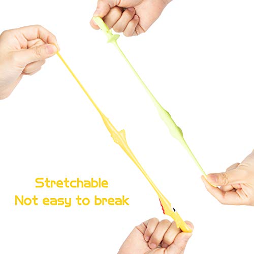 MALLMALL6 29Pcs Slingshot Chicken and Dinosaur Set Including Yellow Rubber Chicks Stretchy Finger Flying Dinosaur and Target Interesting Toys Easter Party Activity Game with Friends for Kids - Thumbnail 6